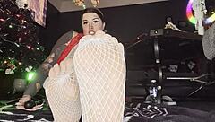 mistress with pierced nipples edges herself, squirts, and gives jerk off instructions