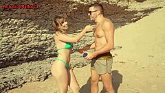 Hot Portuguese with a white bubble butt gets picked up at the beach.