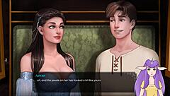 Blonde naked elf bathes wildly