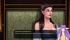 Blonde naked elf bathes wildly