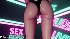 Ibuki's Sexy Dance in 3D Vocaloid Rabbit Hole Action