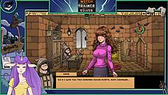 Witch Trainer Silver Part 14: Brunette Asian with Big Tits in Hentai Action.