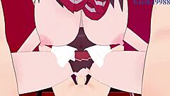 Intense emotional sex between Houshou Marine and Ookami Mio.