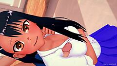 Nagatoro slips into old uniform for uncensored hentai toy play