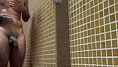 Hey, spying on that hung guy showering at the gym