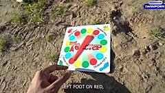 omg, i can’t even… unforgettable twister strip game with double blowjob in forest!