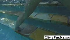 Olivia dominates summer fun with big tits in the pool for wild action!