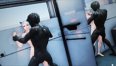 valkyrie relaxes in the bath during hentai adventure