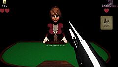 X roulette ends with huge tits and wild cumshot action