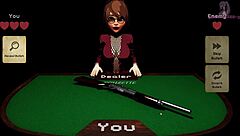 X roulette ends with huge tits and wild cumshot action