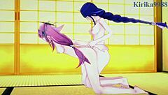 shenhe, lumine, miko yae, raiden shogun in wild futanari sex. genshin impact hentai rules!