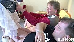 German milf joins a wild bisexual threesome banging session