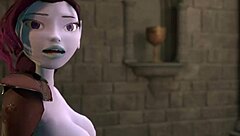 uhh, this busty elf totally owns this guy in a fight… then gets his huge cock as a prize, ya know? 3d animation madness!