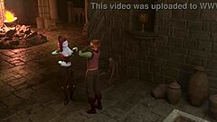 uhh, this busty elf totally owns this guy in a fight… then gets his huge cock as a prize, ya know? 3d animation madness!