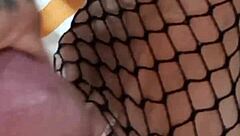 Juanlatino Fucks Her In Fishnets, Cums On Basque Feet