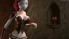 uhh, this busty elf totally owns this guy in a fight… then gets his huge cock as a prize, ya know? 3d animation madness!