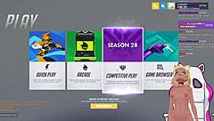 Vtuber Lewdneko plays Overwatch and gets spanked in part 2