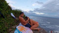 man fucks hot blonde on the beach