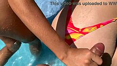 Tengo Un Poolparty with Two Massive Butts on This Sunny Beach Day with Amateurs