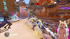 Vtuber Lewdneko plays Overwatch and gets spanked in part 2