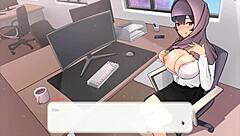my boss teasin me with massive tits in hentai game