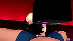 Hot girlfriend in fishnets and mask ready to fuck before bed