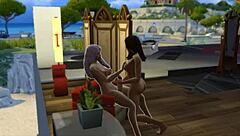 Hey, check out Seraphina getting wild with the neighbor in Sims 4!