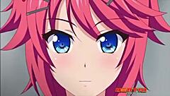 a teen 18+ sucks a big cock in this anime hentai scene with close up moans