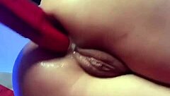 naughty mavis, uh, found her toy box for solo fun.