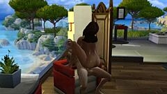 Hey, check out Seraphina getting wild with the neighbor in Sims 4!