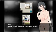 Magical girl says, 'Watch me finger my big tits in this hentai game.'