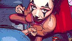 Yo, that intense Halloween fuck with hot clown Miriam Prado in hentai animation is wild!