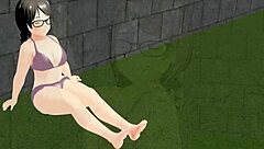 in this animation, a plump asian girl plays tennis, showing off her tits.