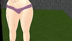 in this animation, a plump asian girl plays tennis, showing off her tits.