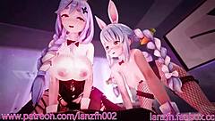 Short Cowgirl Collection 2 features animated group action in wild 3some scenes.