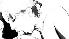 Nymphomaniac gives intense blowjob in Take On Me cartoon