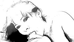 Nymphomaniac gives intense blowjob in Take On Me cartoon