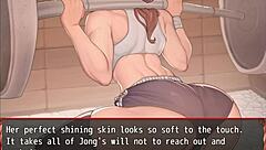 Harem in another world hentai game ep 20 gym workout exposed her pussy