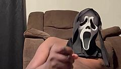He’s alone, stroking that monster cock in a homemade clip. What’s your favorite scary movie to watch?