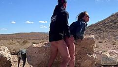 Amateur couple bangs hard in windy Las Vegas