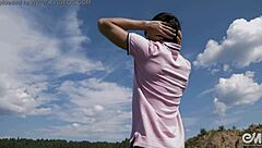 Naked men wash cars before gay jerk session with huge cumshot