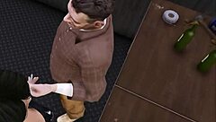 Cristina, bend over for the two mechanics in the workshop.