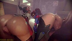 Who's Hotter? Dva or Kiriko in Wild Doggystyle Action!