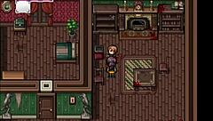 Watching a porno with a busty milf in wild hentai zombie retreat game part 5.