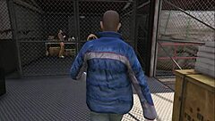 Cristina, bend over for the two mechanics in the workshop.