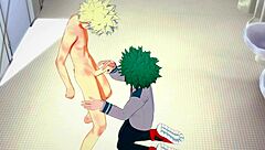 My Hero Academia Yaoi: Midoriya Handjob by Bakugou in Bathroom 🚿