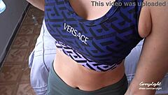 Step mom catches son jerking off. She helps him cum fast on her wet pussy while husband’s home!