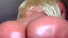 Blonde Latina with Huge Oiled Tits Twerks Massive Buttocks