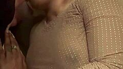 In the bedroom, the amateur ebony girl next door bends over for sucking and fucking her neighbors