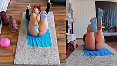 Wet and wild naked workout on dual cam—can you handle this curvy action?